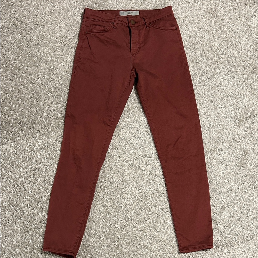 Topshop Burgundy Skinny Pants